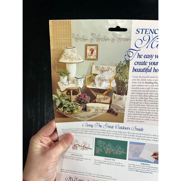 90s Vtg- Stencil Magic by Delta -Rambling Pine Cones Border No. 95183 0018 NWT - Picture 8 of 8